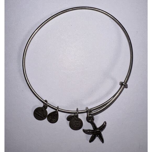 ALEX AND ANI Rafaelian Silver STARFISH Charm Adjustable Bangle Bracelet - Picture 2 of 2